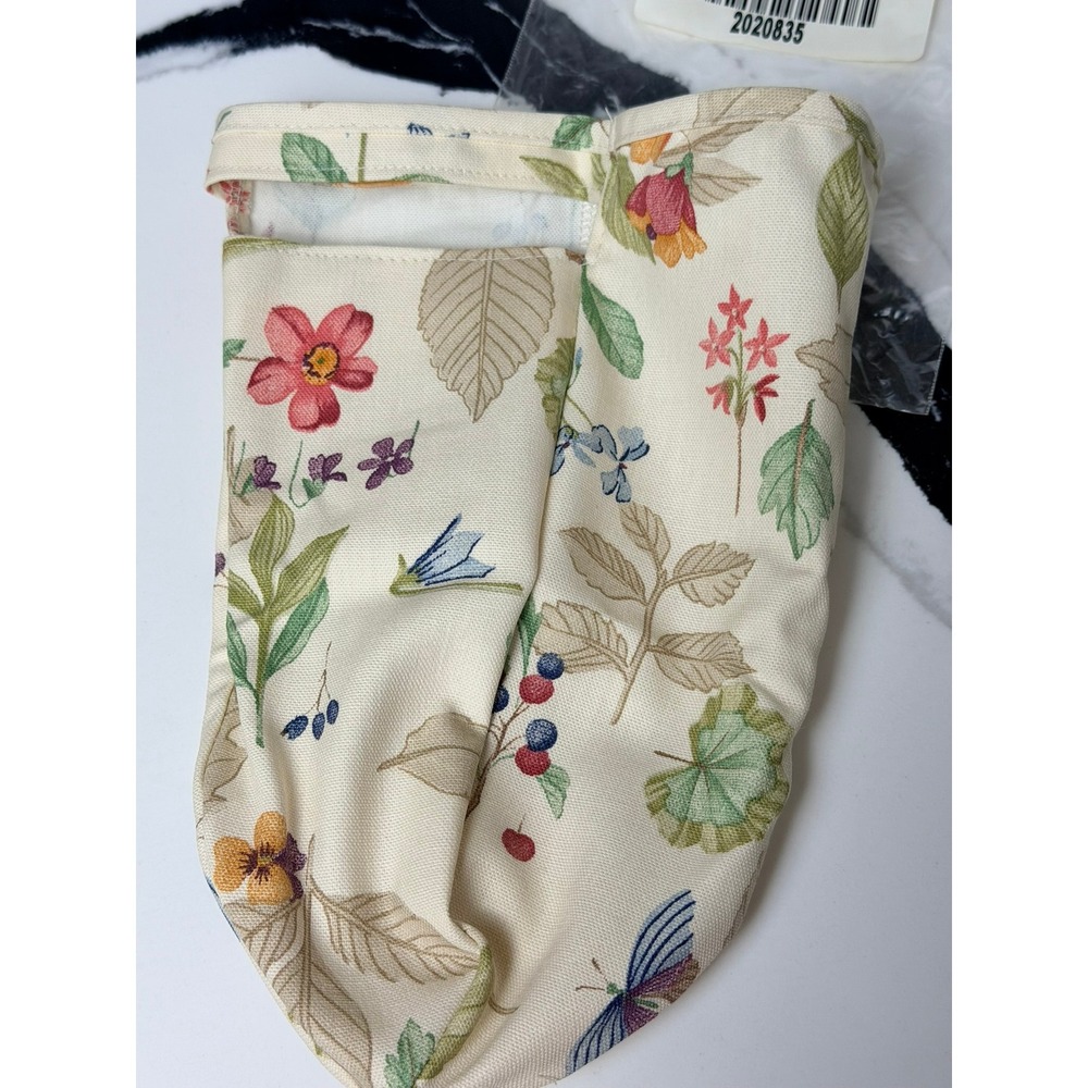 Longaberger Small Gatehouse Basket Liner Botanical Fields Floral Butterfly NIB